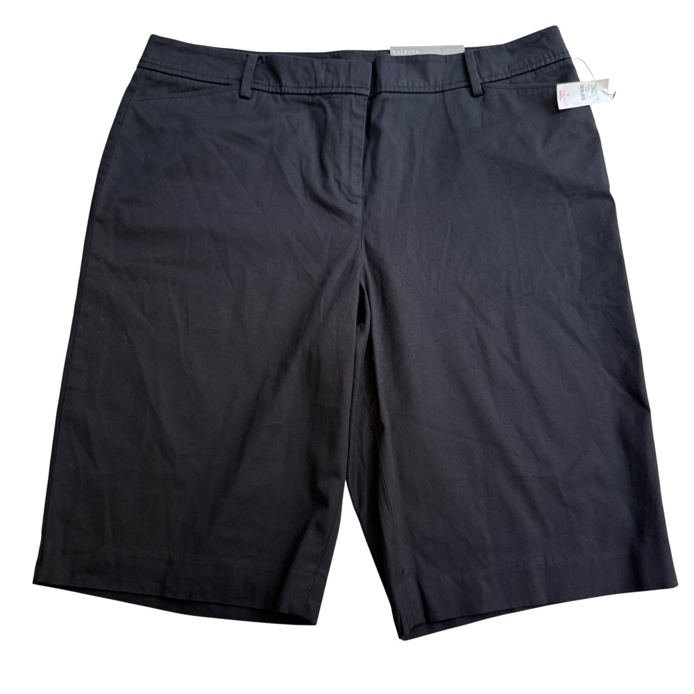 Talbots Perfect‎ Short 13" Black Bermuda Shorts Womens 16 New With Tags
